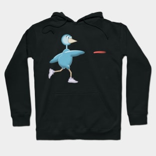 Disc Golfing Blue Bird Hoodie